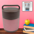 1600 ML Vacuum Insulated Lunch Box in stainless steel with a folding spoon and handle.