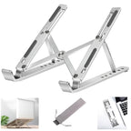 Ergonomic adjustable aluminum laptop stand folded for portability