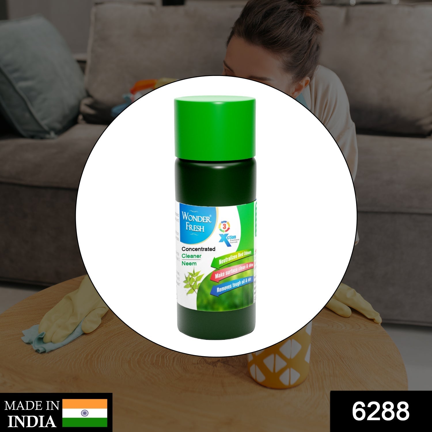 Natural plant-based floor cleaner liquid for a hygienic home.