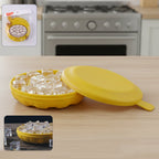 Silicone round ice cube tray showing easy-release cubes