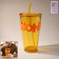 Transparent glass tumbler with lid and straw for stylish hydration
