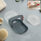 Soap box holder with transparent dust-proof lid keeping soap clean and dry
