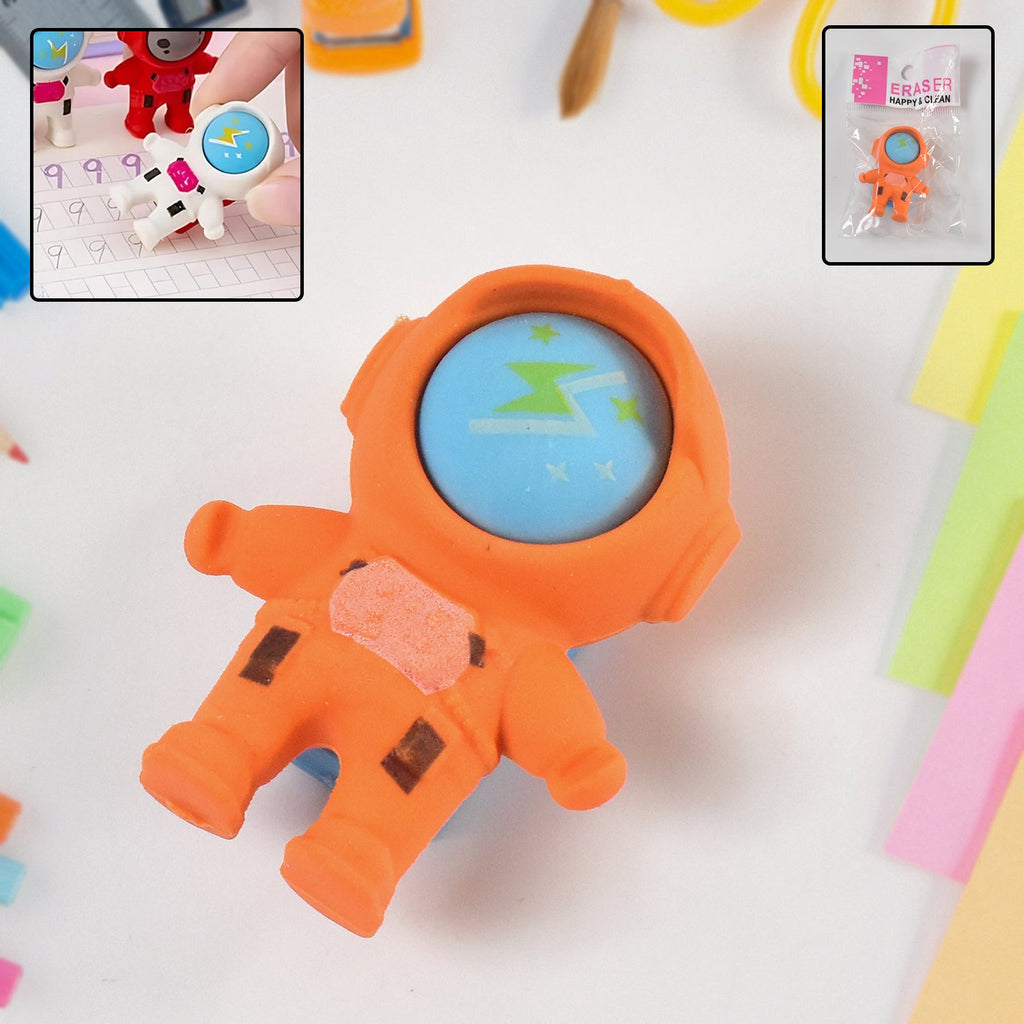 Astronaut themed pencil eraser with vibrant space design