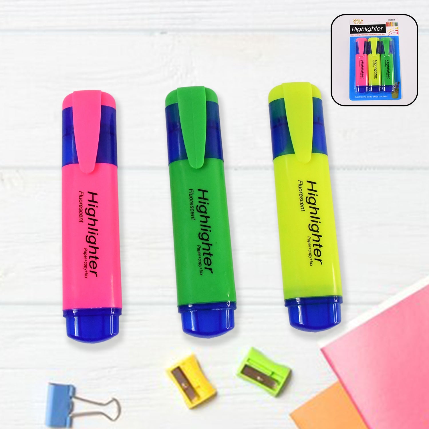 InkGlow assorted color highlighters set with vibrant water-based ink