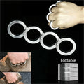 Fidget ring made of stainless steel, designed for portable 4-finger rotation.