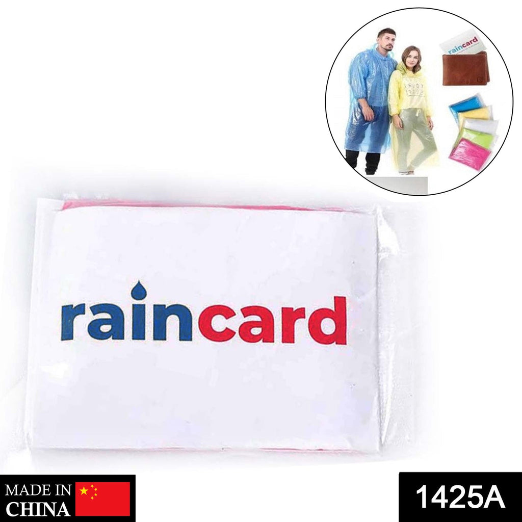 Compact waterproof emergency raincoat card easily fitting in a wallet