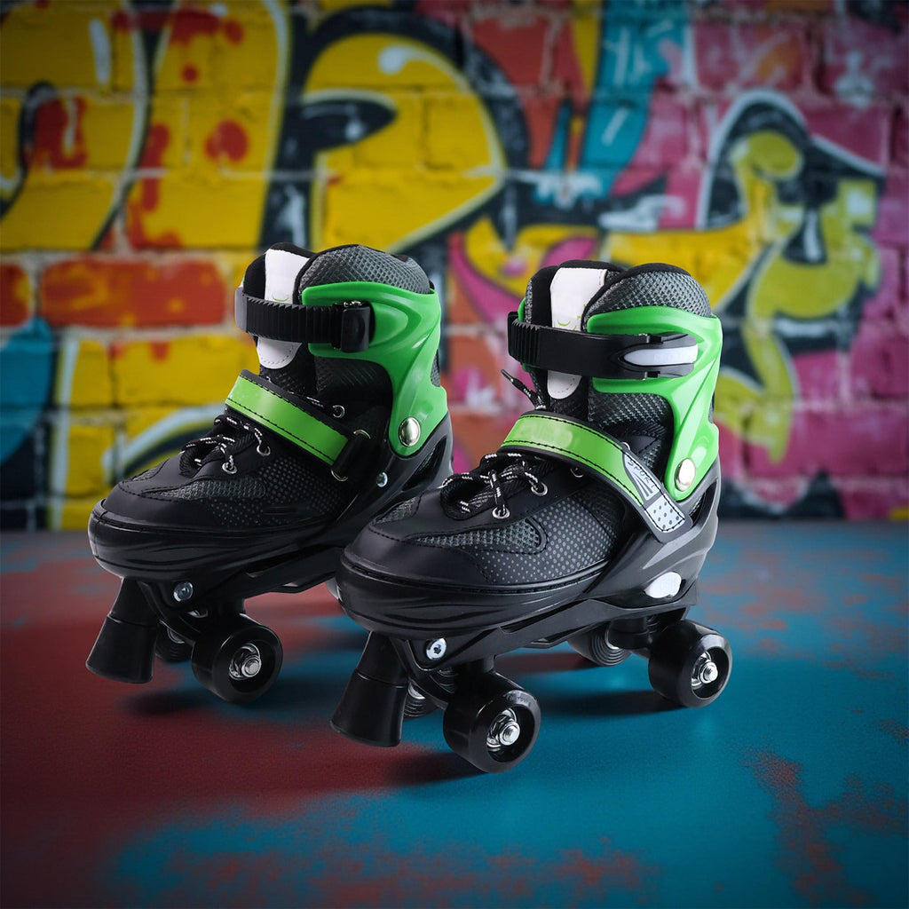 Kids adjustable quad roller skates in large size for boys and girls