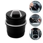 Portable car ashtray with blue LED light illuminated inside