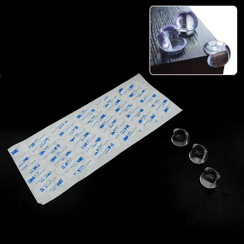 Set of 200 transparent baby safety corner protectors for home childproofing.