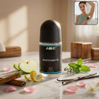 AOE blue unisex roll-on deodorant 50ml bottle showcasing smooth application