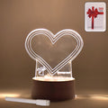 Visualization Lamp 3D Acrylic glowing heart shape desk lamp