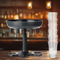 Siplix 6-shot glass dispenser set with six empty glasses and tray ready for use.