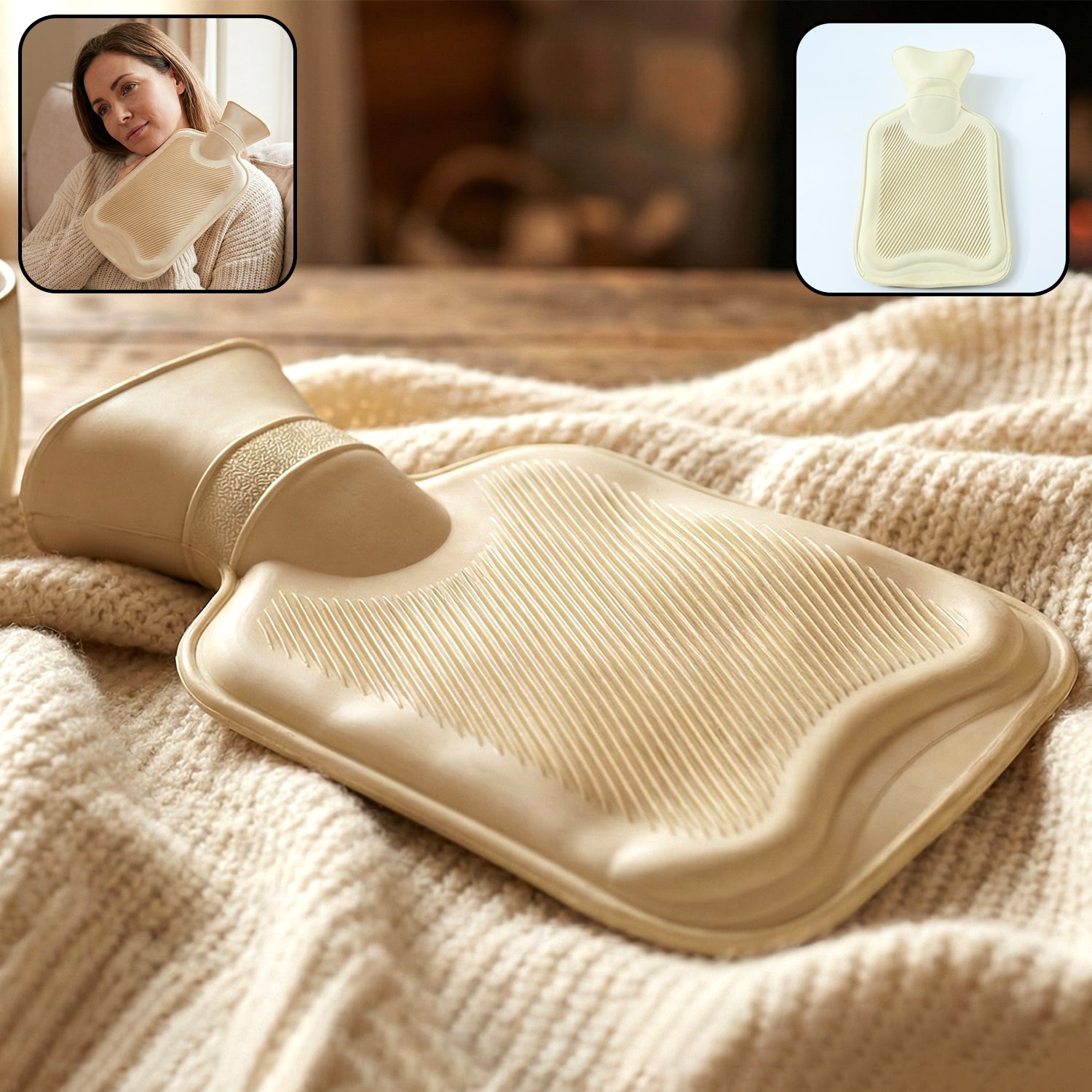 Lightweight hot water bag designed for muscle cramps and stiffness