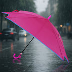 Hook handle umbrella with wide waterproof canopy for reliable rain protection