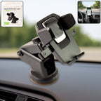 A versatile adjustable car mount with a flexible gooseneck and phone clamp.