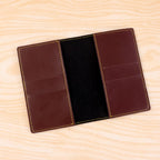 PU Leather multipurpose card holder displaying slim tri-fold travel wallet design