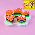 Colorful geometric stacking sorter toy featuring various shapes for toddler shape learning