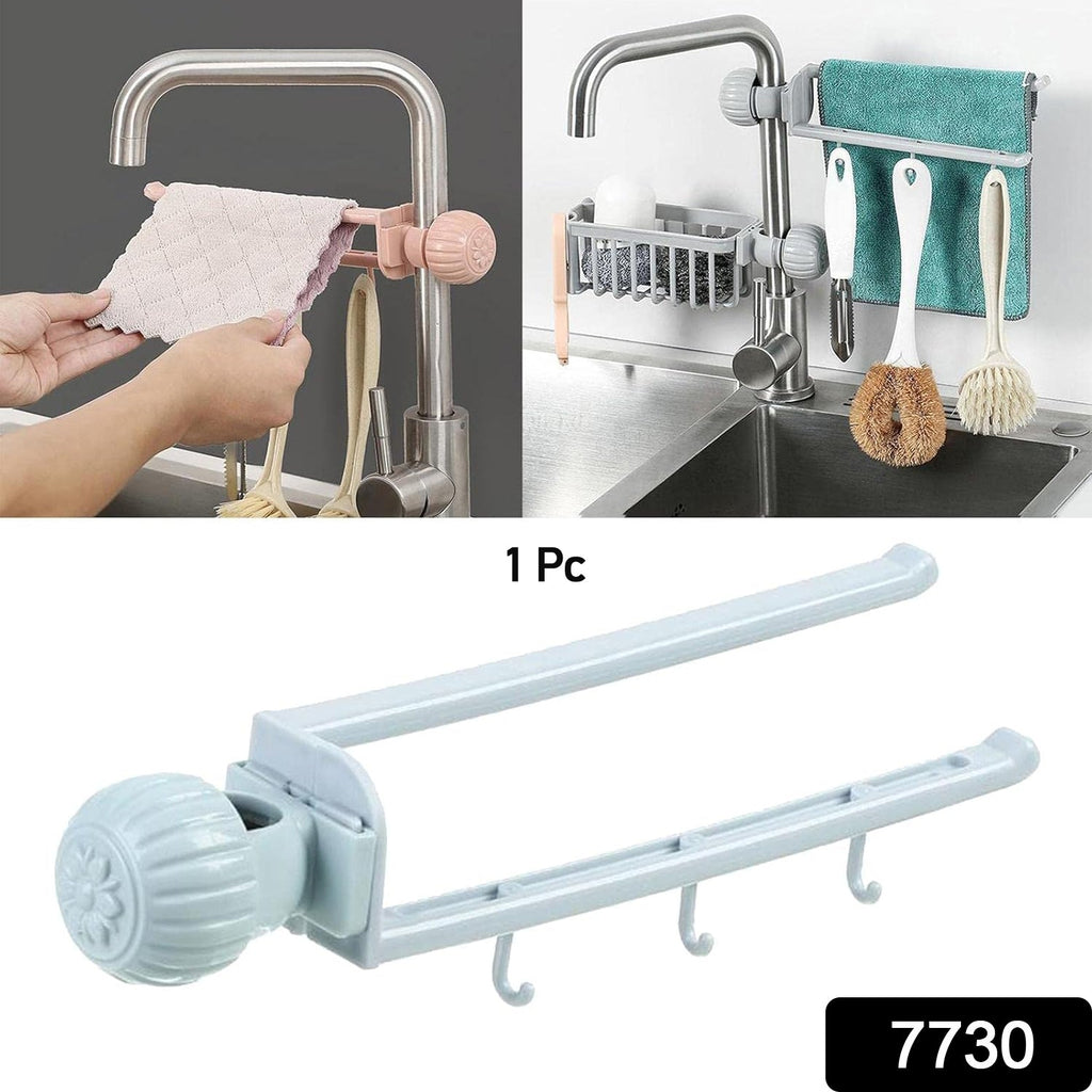 Towel holder attached securely to bathroom sink faucet