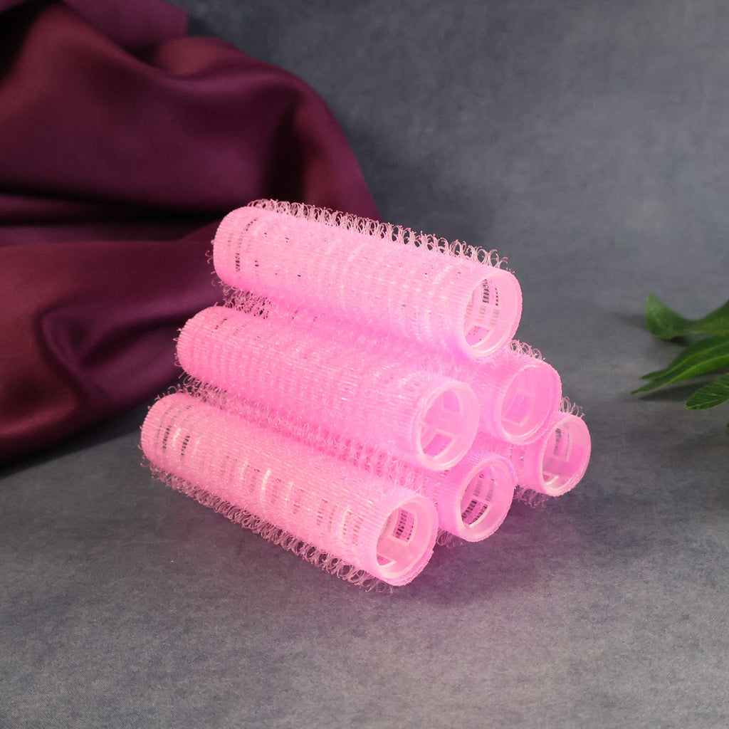 6-piece set of self-grip hair rollers for heat-free curls