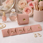 Compact foldable jewellery storage pouch with multiple ring compartments