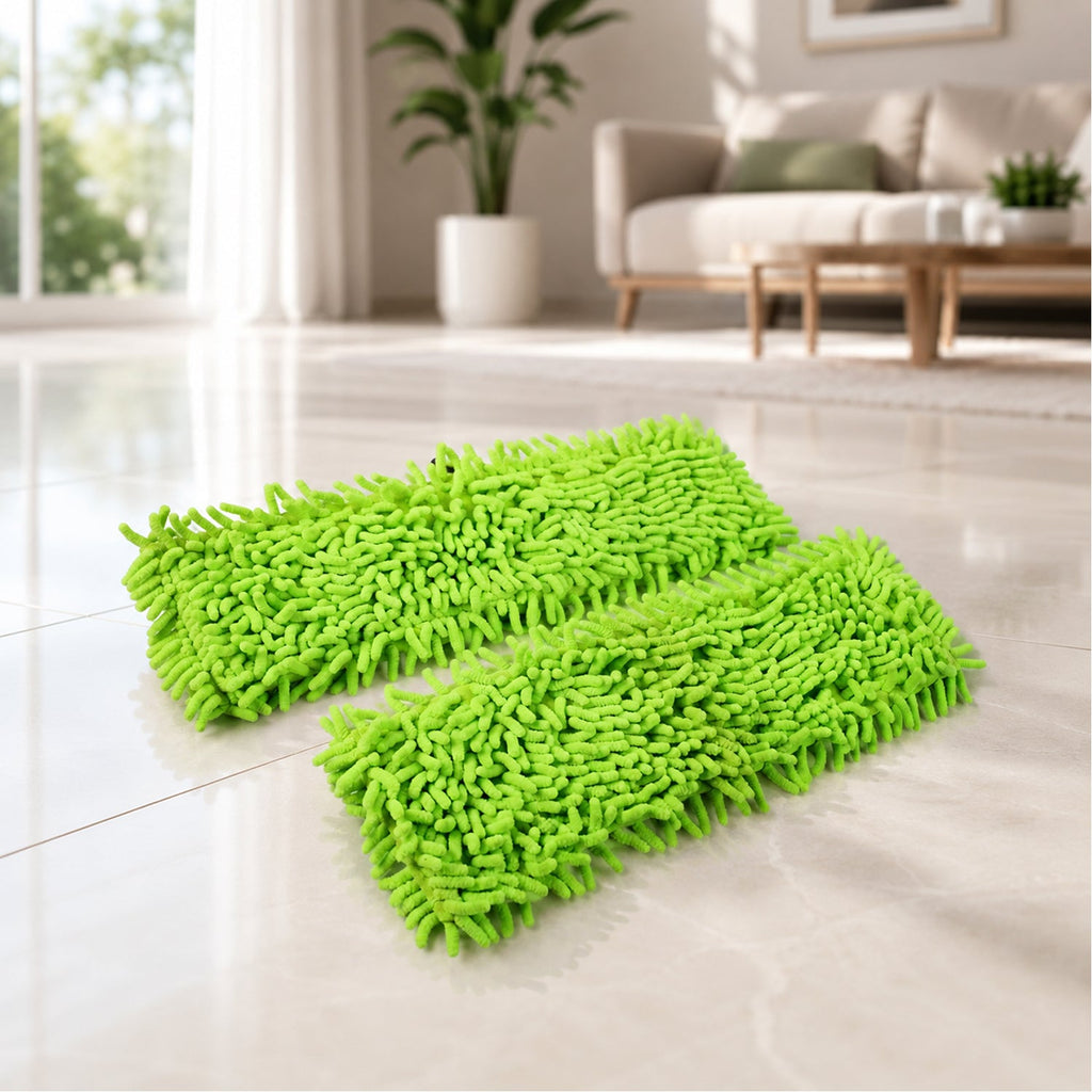 Microfiber mop effortlessly cleaning a dusty wall, showcasing its versatile design.