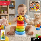 Colourful jumbo stacking rings set, perfect for a child's developmental play.