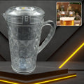 Transparent Mocktail PET Plastic Jug with lid on a white background, filled with clear liquid.