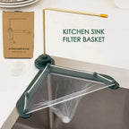 The complete Kitchen Sink Filter Basket set, including the triangular holder and mesh bags.