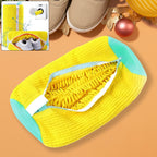 Shoe washing machine bag with microfiber chenille lining and zipper closure