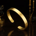 Elegant gold finish open cuff bracelet Kada in polished metal