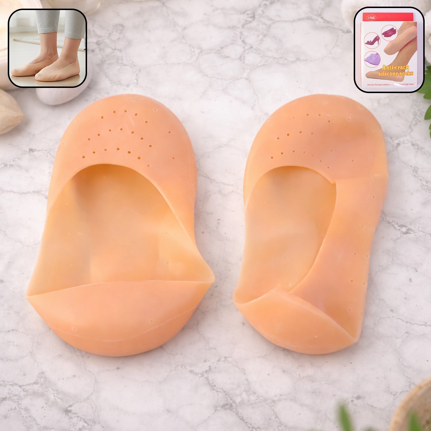 Gel socks designed for effective heel care and dryness relief