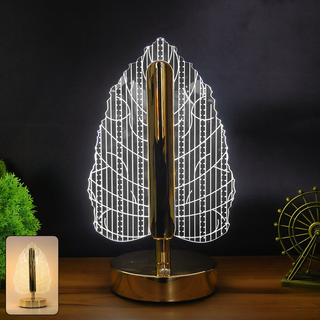 USB rechargeable LED table lamp with plastic leaf shade