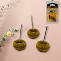 Abrasive buffing wheel set with 3mm shank for rotary tools.