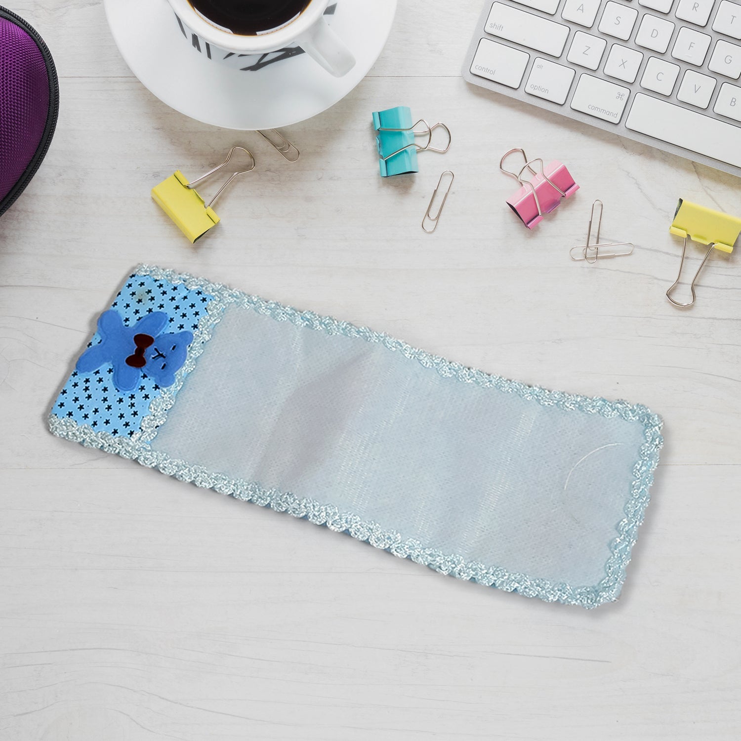 Cartoon cloth remote control cover, 24x8cm, for TV and AC remotes.