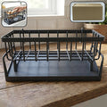 Plastic bathroom storage rack with water drain tray for fast drying toiletries