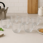 Stackable transparent plastic tea cups, set of 6