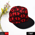 Front view of a black Hip Hop Snapback Hat with a bold graphic print and adjustable strap.