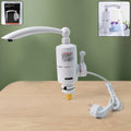 Electric water heater faucet showing front view with instant hot water feature