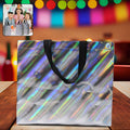 Reusable birthday gift bag with vibrant festive design and sturdy base