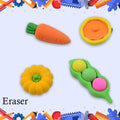 Colorful 4-piece kids erasers set with various fun designs for school.