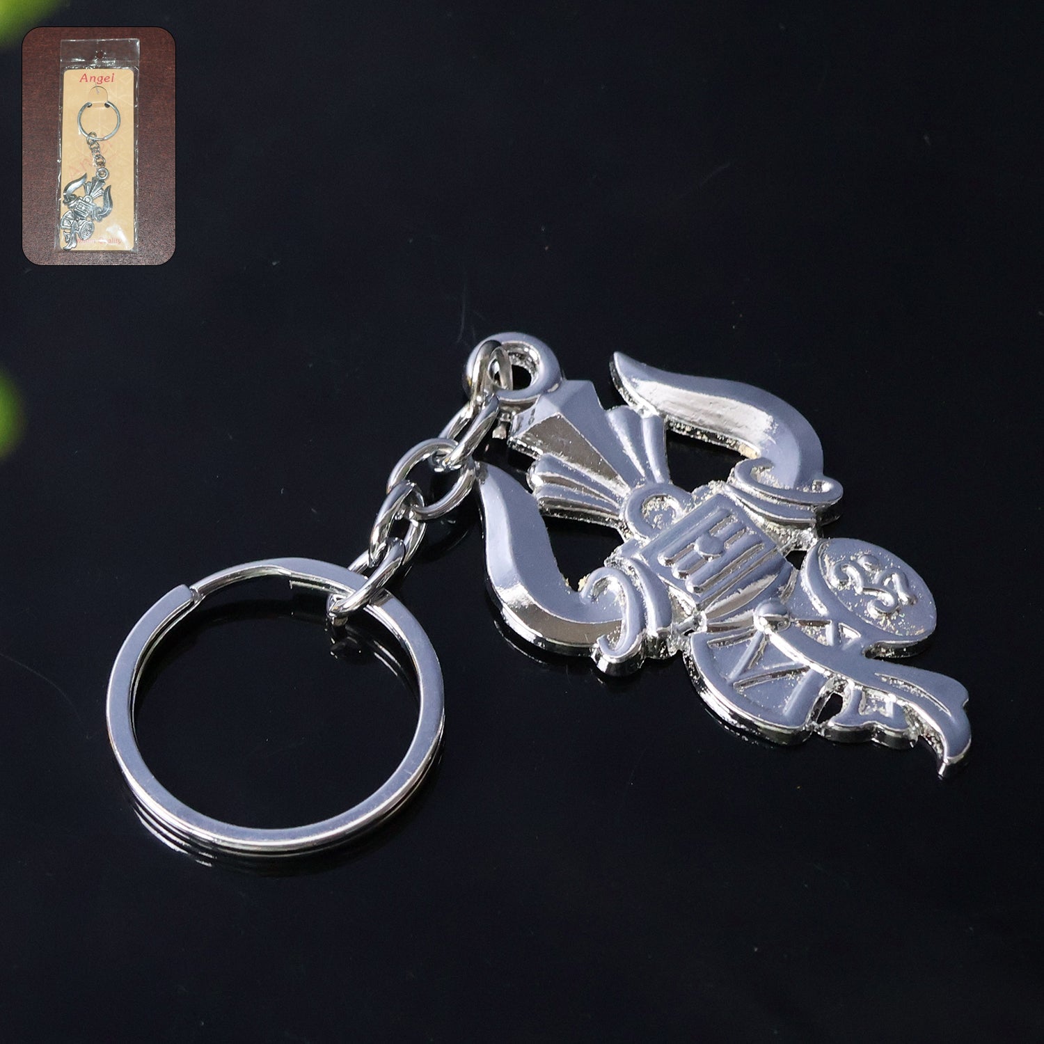 Decorative Mahakal Trishul metal keychain set perfect for gifting
