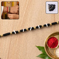 Pearl beaded traditional rakhi with golden accents for Raksha Bandhan