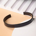 Black-Plated Stainless Steel men's kada bracelet with sleek finish