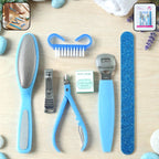 Complete 7 in 1 pedicure and manicure tool kit with nail clippers and foot file