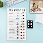 Reusable chore note board from Foloria displaying daily household tasks.