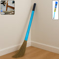 Floor broom with plastic adjustable handle for easy cleaning