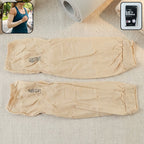 UV Sun Protection Cooling Arm Sleeves in beige, designed for outdoor sun protection