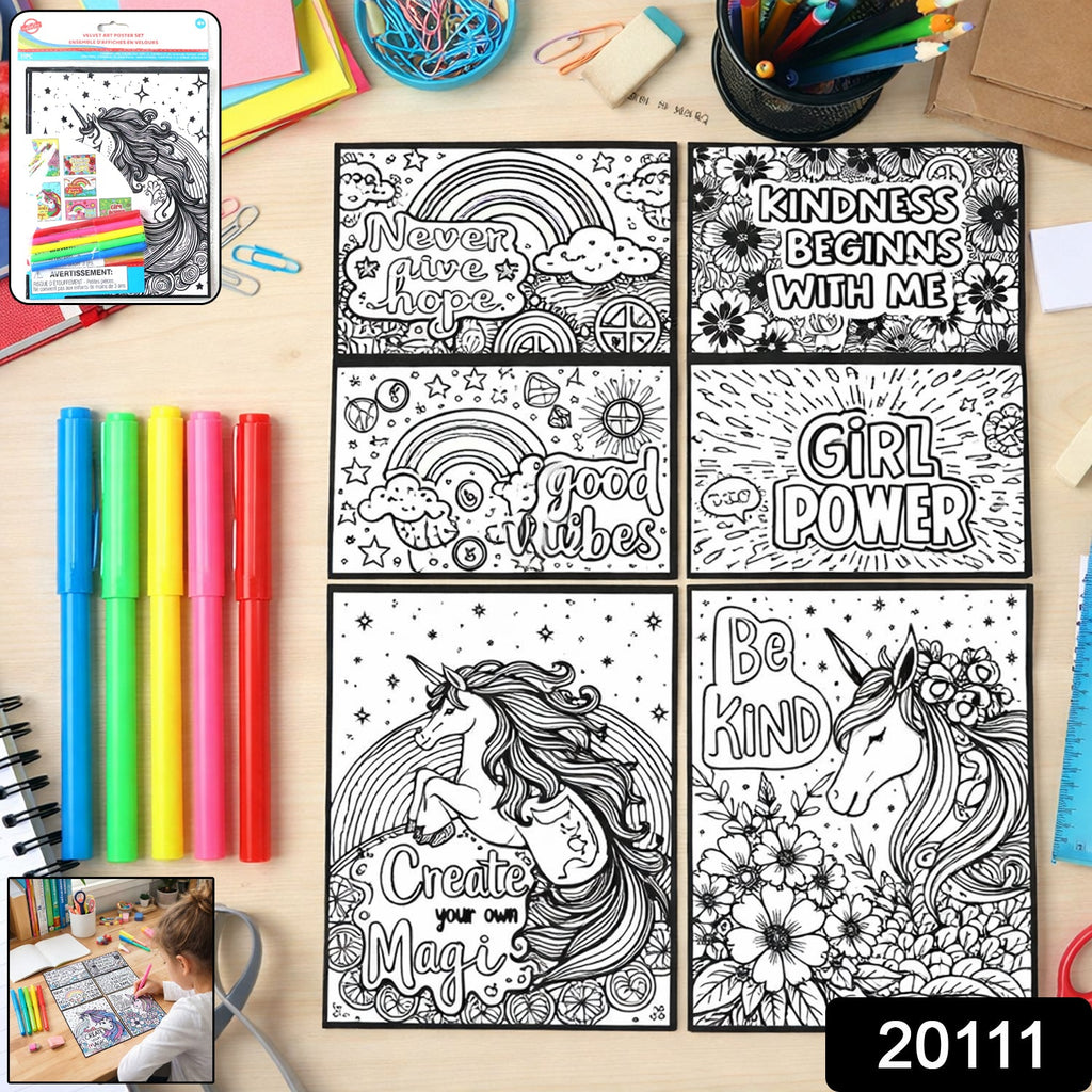 Complete view of Creative Kids Colouring & Activity Poster Set with 11 inspiring sheets