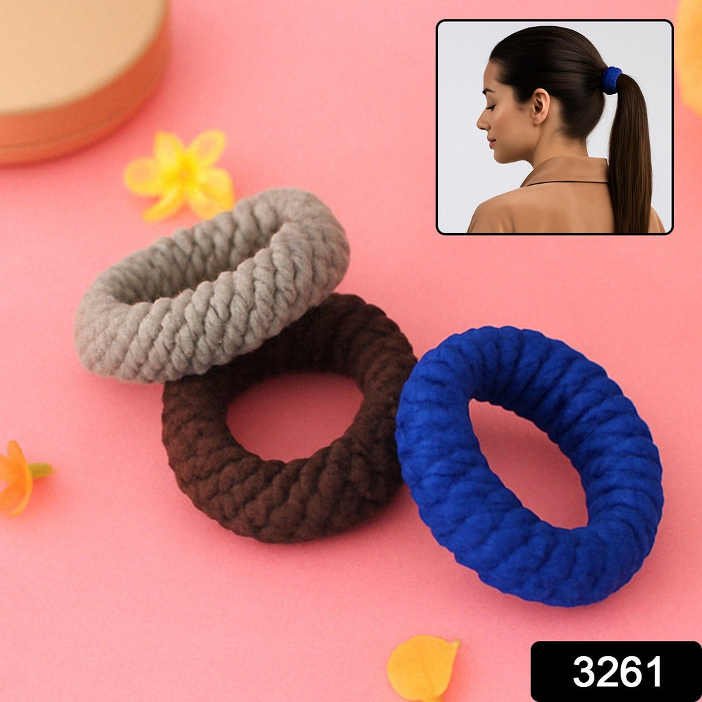 Close-up of vibrant tyre shape hair bands, showcasing their unique texture.