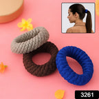 Close-up of vibrant tyre shape hair bands, showcasing their unique texture.
